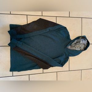 Mens lululemon hooded sweatshirt, size L, teal, gray & black